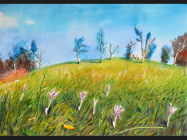 The smile of autumn crocuses and withered plum trees sealed the memory of childhood contemplations